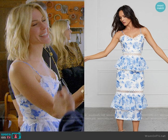 V. Chapman Daffodil Dress in French Blue Floral worn by Kristin Cavallari on Very Cavallari