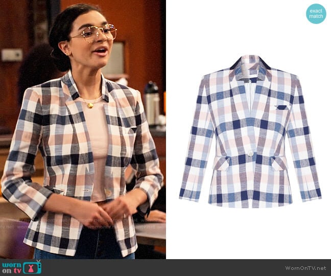 Veronica Beard Upcollar Schoolboy Jacket worn by Ashley Garcia (Paulina Chávez) on The Expanding Universe of Ashley Garcia