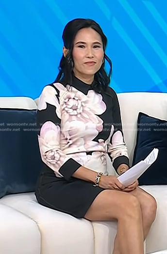 Vicky Nguyen’s black floral dress on Today