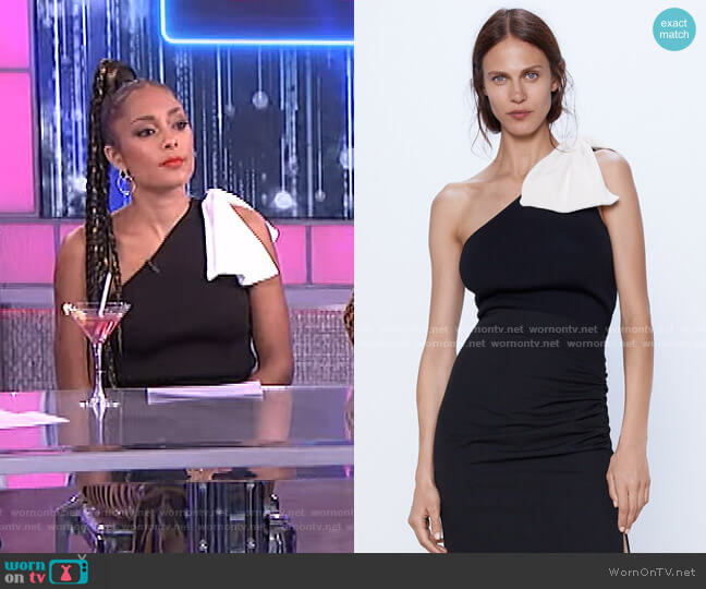 Zara Asymmetrical Top with Bow worn by Amanda Seales on The Real