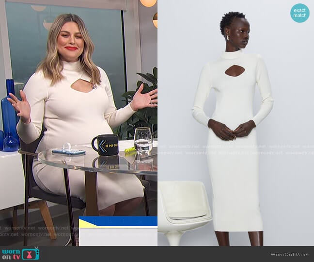 Zara Cut Out Knit Dress worn by Carissa Loethen Culiner on E! News