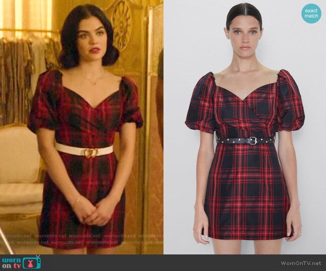 Zara Belted Plaid Dress worn by Katy Keene (Lucy Hale) on Katy Keene