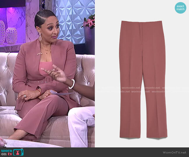 Zara Mini Flare Pants worn by Tamera Mowry on The Real