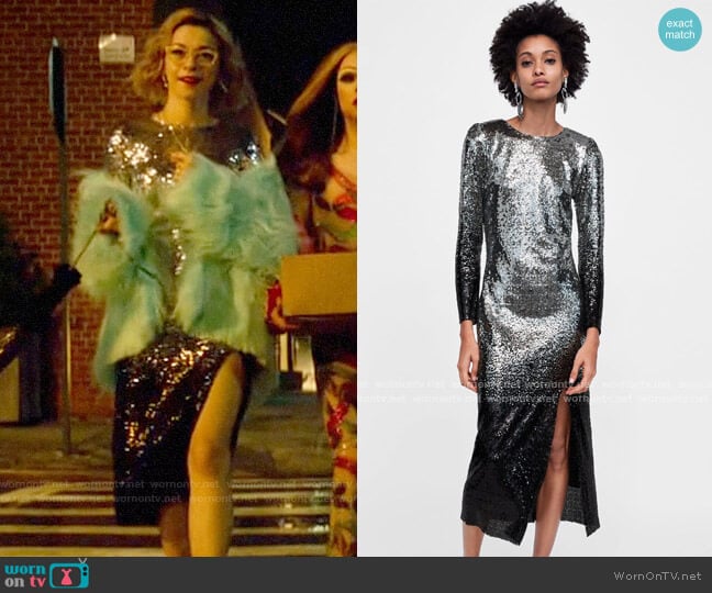 Zara Ombre Sequin Dress worn by Pepper Smith (Julia Chan) on Katy Keene
