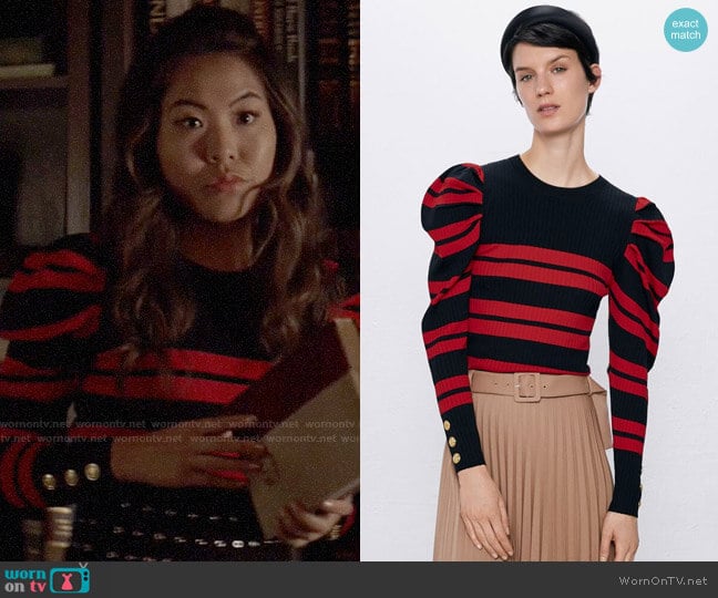 Zara Striped Knit Sweater worn by Mary Hamilton (Nicole Kang) on Batwoman
