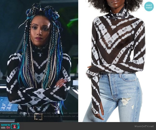 AFRM Zadie Semi Sheer Turtleneck worn by Charlie (Maisie Richardson-Sellers) on Legends of Tomorrow