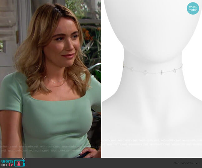 Argento Vivo Argento Vivo Bar Station Chain Choker worn by Flo Fulton (Katrina Bowden) on The Bold and the Beautiful