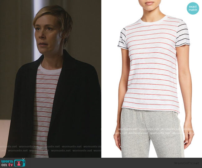 ATM Anthony Thomas Melillo Striped Slub Jersey Short-Sleeve Cotton Tee worn by Bonnie Winterbottom (Liza Weil) on How to Get Away with Murder