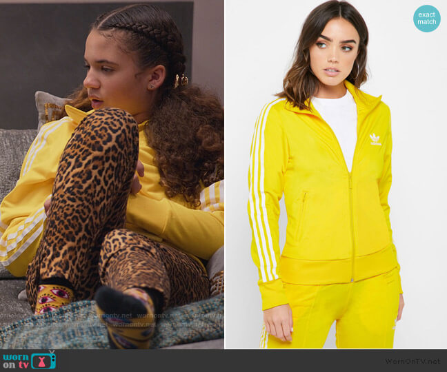 Adidas Firebird Track Jacket worn by Izzy Barris (Scarlet Spencer) on BlackAF