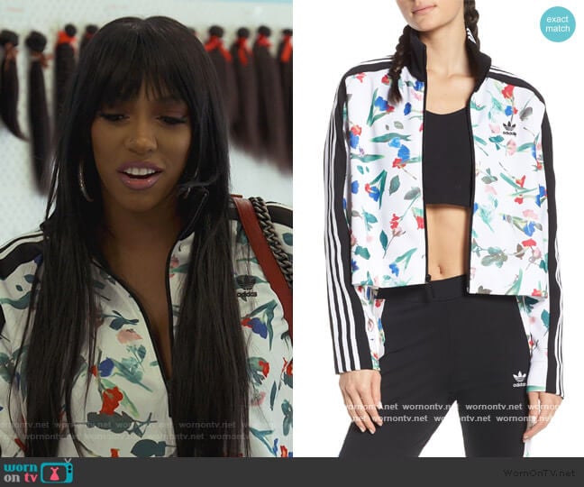Adidas Floral Print Crop Track Jacket worn by Porsha Williams on The Real Housewives of Atlanta