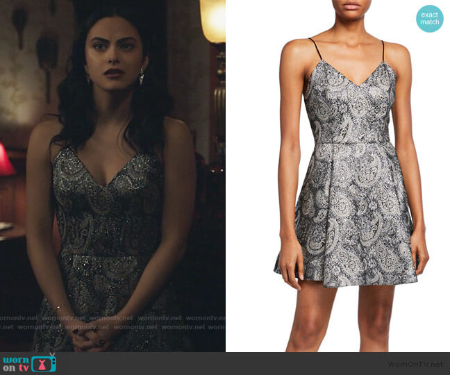 Alice + Olivia Anette Deep Pleat Party Dress worn by Veronica Lodge (Camila Mendes) on Riverdale