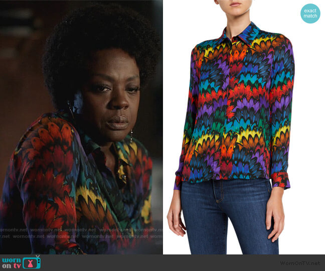 Alice + Olivia Willa Placket Top worn by Annalise Keating (Viola Davis) on How to Get Away with Murder