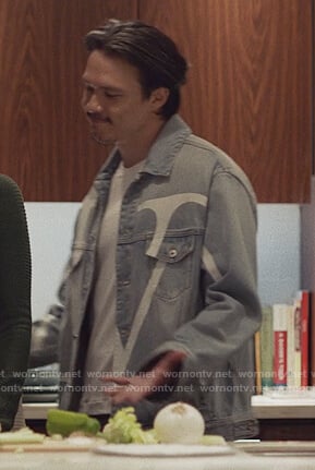 Andrew’s Valentino logo denim jacket on Insecure