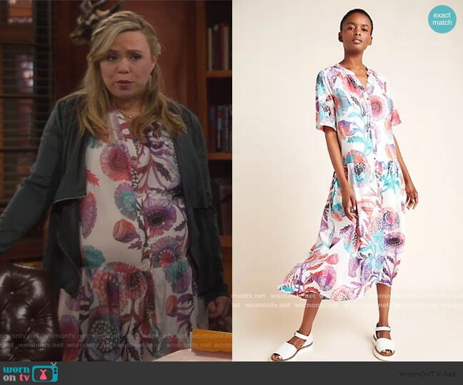 Anthropologie Azores Maxi Dress worn by Kristin Baxter (Amanda Fuller) on Last Man Standing