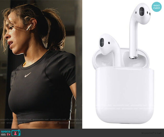 Apple Airpods worn by Emily Lopez (Jessica Camacho) on All Rise