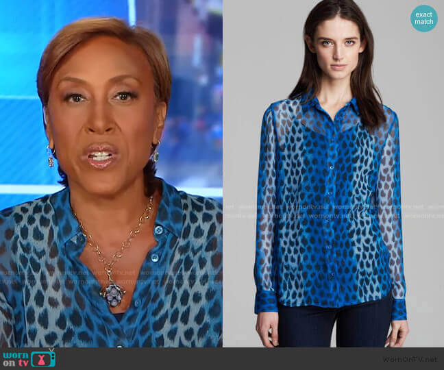 Equipment Audrey Blouse worn by Robin Roberts on Good Morning America