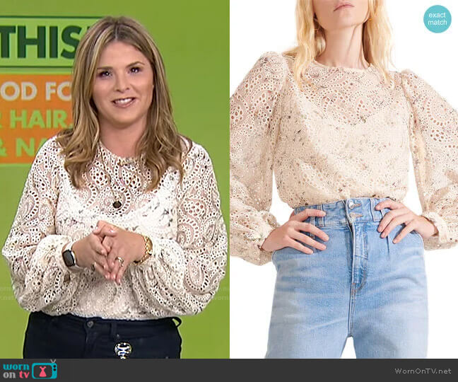 Veronica Beard Azar Eyelet Top worn by Jenna Bush Hager on Today