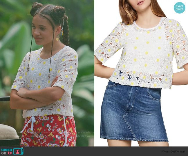 BCBGeneration Daisy Lace Cropped Top