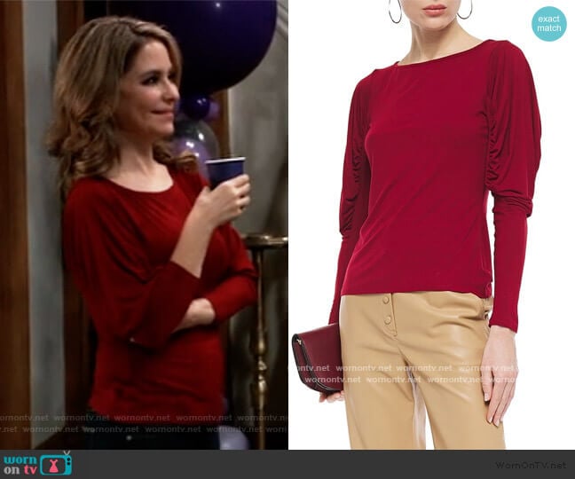 Bailey 44 Olivia ruched stretch-jersey top worn by Olivia Falconeri (Lisa Lo Cicero) on General Hospital