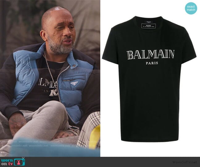 Balmain Logo Print Shirt worn by Kenya Barris (Kenya Barris) on BlackAF