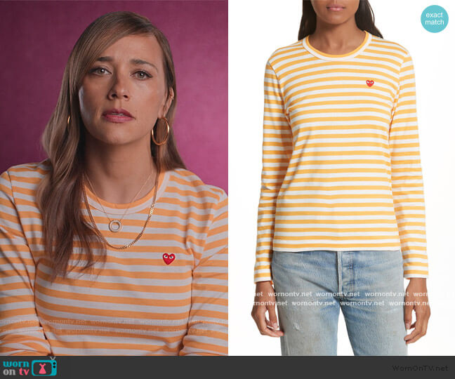 Comme Des Garcons Play Stripe Tee worn by Joya Barris (Rashida Jones) on BlackAF