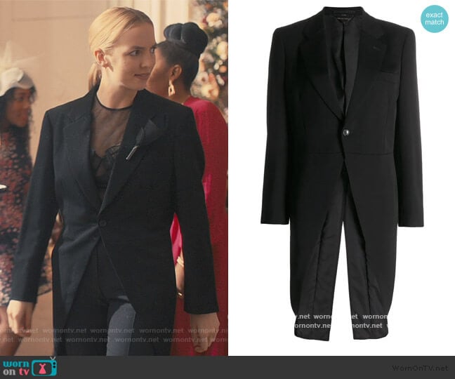 Comme Des Garcons Slim Fit Tuxedo Blazer worn by Villanelle (Jodie Comer) on Killing Eve