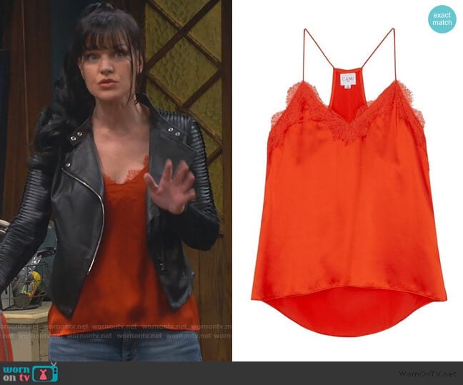 Cami NYC The Racer Lace Trim Cami worn by Jackie (Pauley Perrette) on Broke