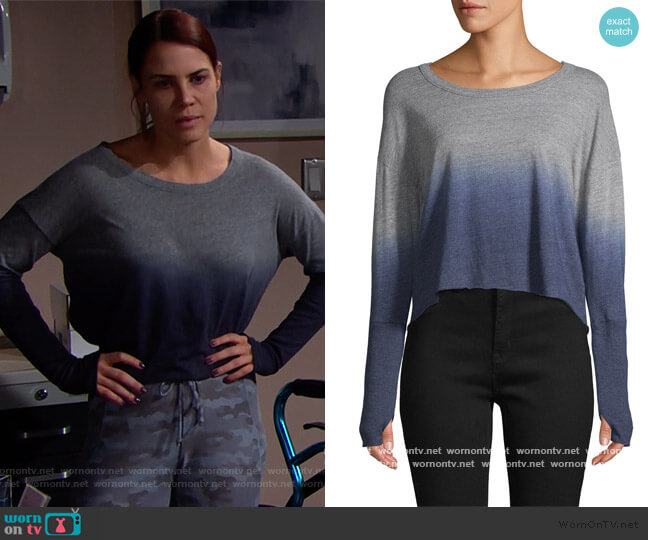 Chaser Ombre Cropped Sweater worn by Sally Spectra (Courtney Hope) on The Bold and the Beautiful