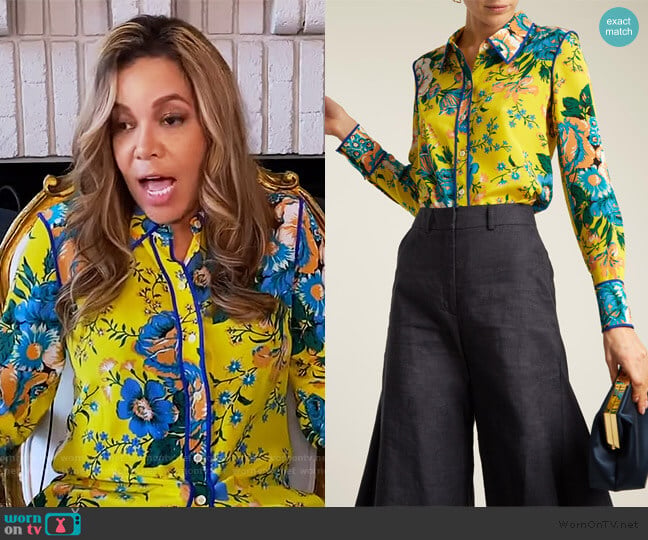 Diane von Furstenberg Bournier Floral Print Blouse worn by Sunny Hostin on The View