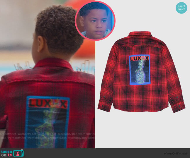 Diesel Cotton checked shirt worn by Pops Barris (Justin Claiborne) on BlackAF