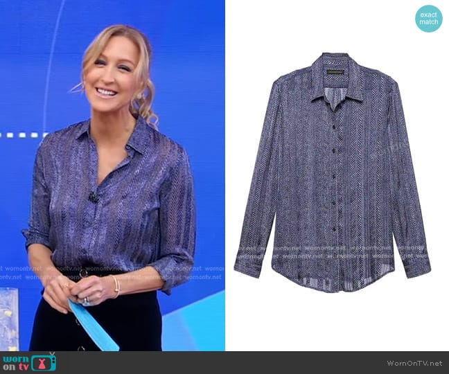 Banana Republic Dillon Shirt worn by Lara Spencer on Good Morning America