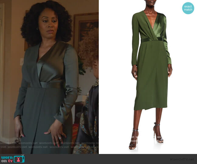 Dion Lee Satin-Back Crepe Long-Sleeve Dress worn by Lola Carmichael (Simone Missick) on All Rise