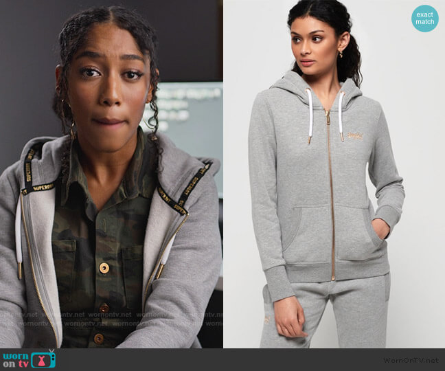 Superdry Orange Label Elite Zip Hoodie worn by Drea Barris (Iman Benson) on BlackAF