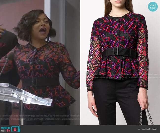 Emporio Armani Sheer Jacket worn by Cookie Lyon (Taraji P. Henson) on Empire