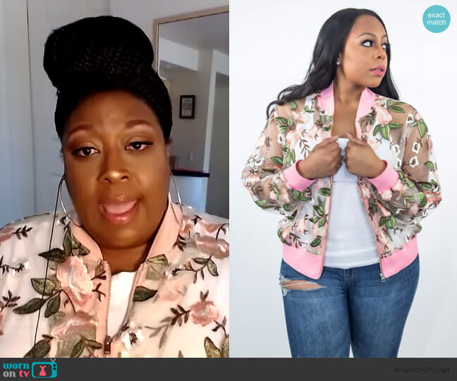 Eleven 60 Pinky Promise Bomber Jacket worn by Loni Love on The Real