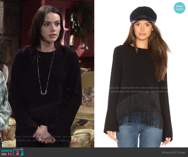 Elizabeth and James Hudson Fringe Top worn by Tessa Porter (Cait Fairbanks) on The Young and the Restless