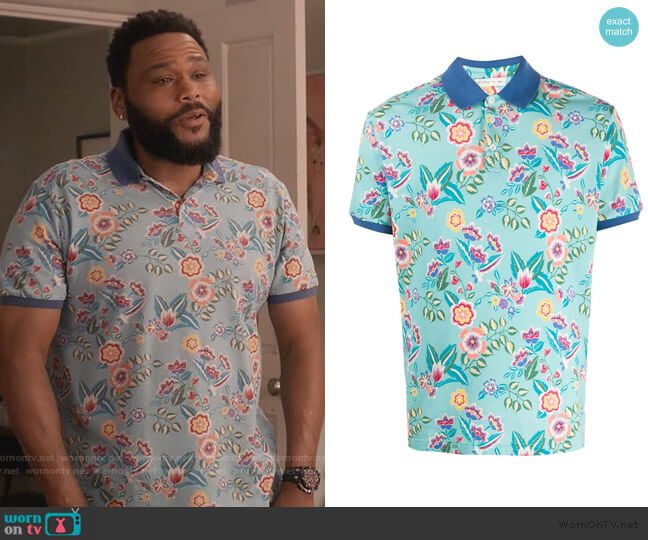 Etro Floral Print Polo Shirt worn by Andre Johnson (Anthony Anderson) on Black-ish
