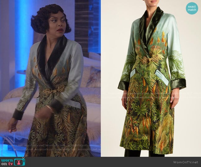 F.R.S For Restless Sleepers Escape Velvet-Trimmed Robe worn by Cookie Lyon (Taraji P. Henson) on Empire