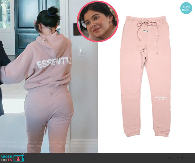 Fear of God Essentials Pink Sweatpants worn by Kylie Jenner on Keeping Up with the Kardashians