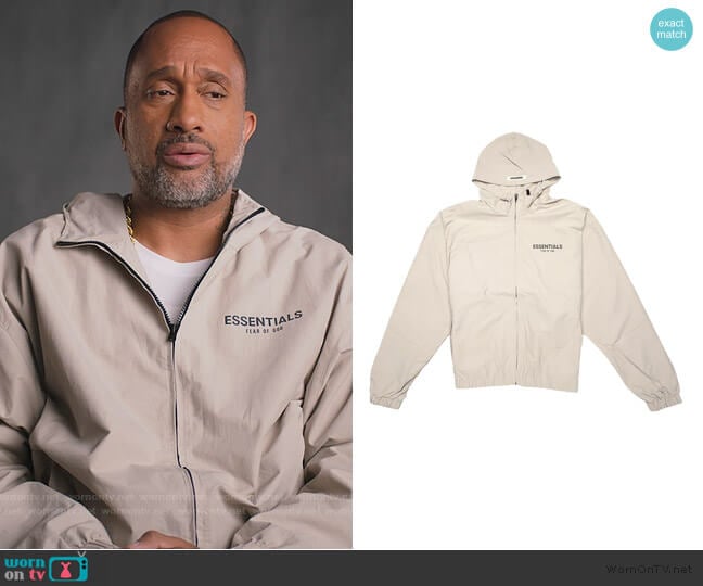 Essentials Fear of God Zip Anorak Windbreaker Jacket worn by Kenya Barris (Kenya Barris) on BlackAF