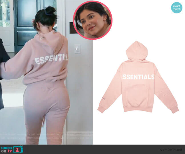 WornOnTV: Kylie's pink essential hoodie on Keeping Up with the