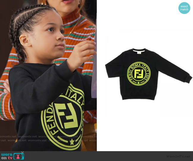 Fendi Crewneck Sweatshirt worn by Kam Barris (Ravi Cabot-Conyers) on BlackAF