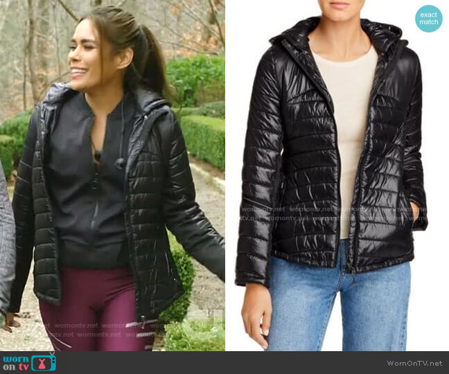 Fillmore Reflective-Trim Puffer Jacket worn by Cristal Jennings (Daniella Alonso) on Dynasty