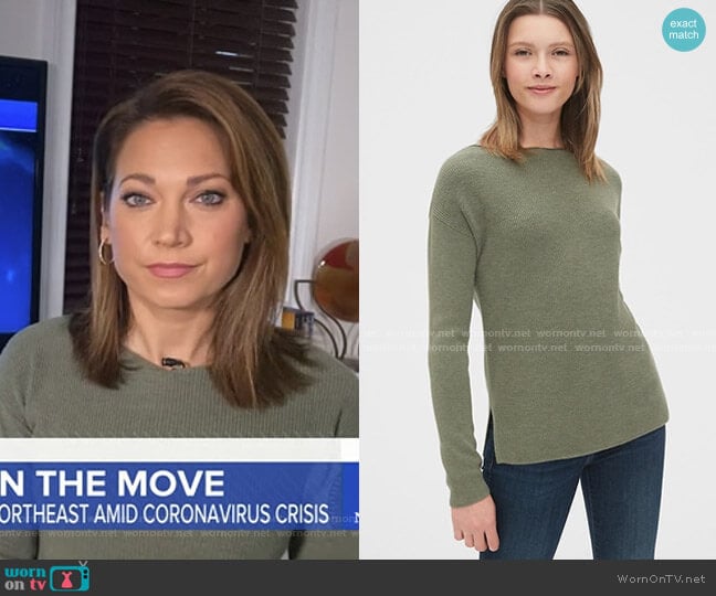 Gap True Soft Boatneck Sweater worn by Ginger Zee on Good Morning America