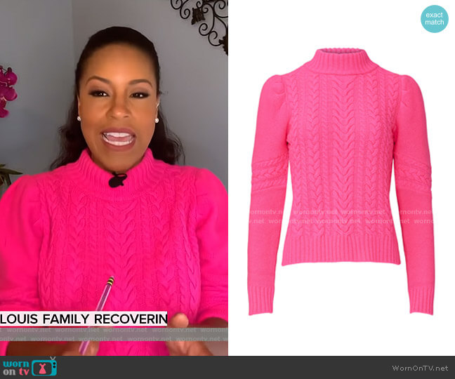 Generation Love Isabella Cable Knit Sweater worn by Sheinelle Jones on Today