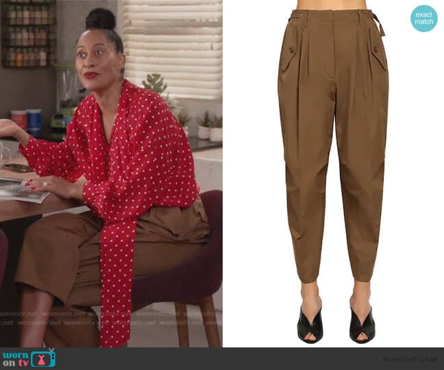 Givenchy High Waist Cotton Cargo Pants worn by Rainbow Johnson (Tracee Ellis Ross) on Black-ish
