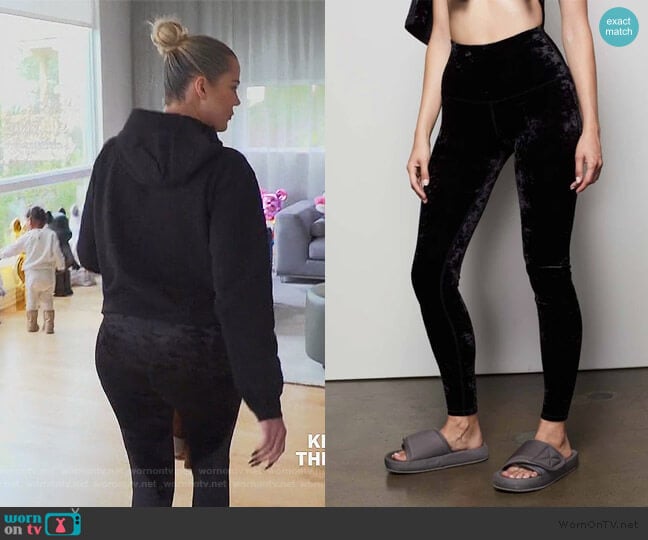 Good American Crushing It Velvet Legging worn by Khloe Kardashian on Keeping Up with the Kardashians