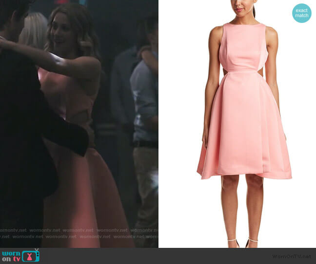 Halston Satin Faille Dress With Cut Outs worn by Betty Cooper (Lili Reinhart) on Riverdale