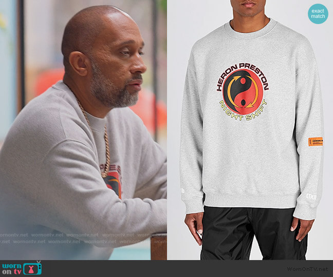 Heron Preston Tao Logo sweatshirt worn by Kenya Barris (Kenya Barris) on BlackAF