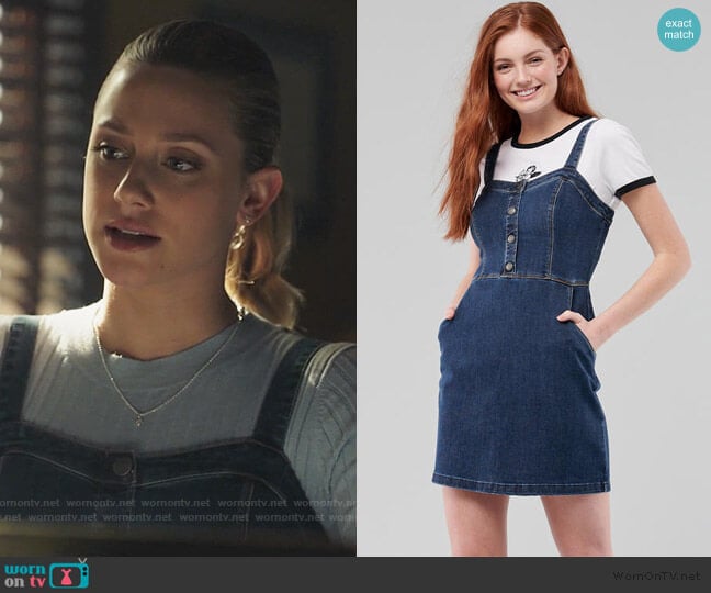 Hollister Button Front Mini Dress worn by Betty Cooper (Lili Reinhart) on Riverdale
